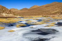 bevroren rivier in de Altiplano