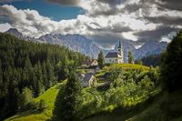 Kerk in de Sloveense Alpen
